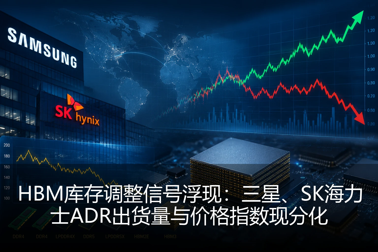 HBM库存调整信号浮现：三星、SK海力士ADR出货量与价格指数现分化