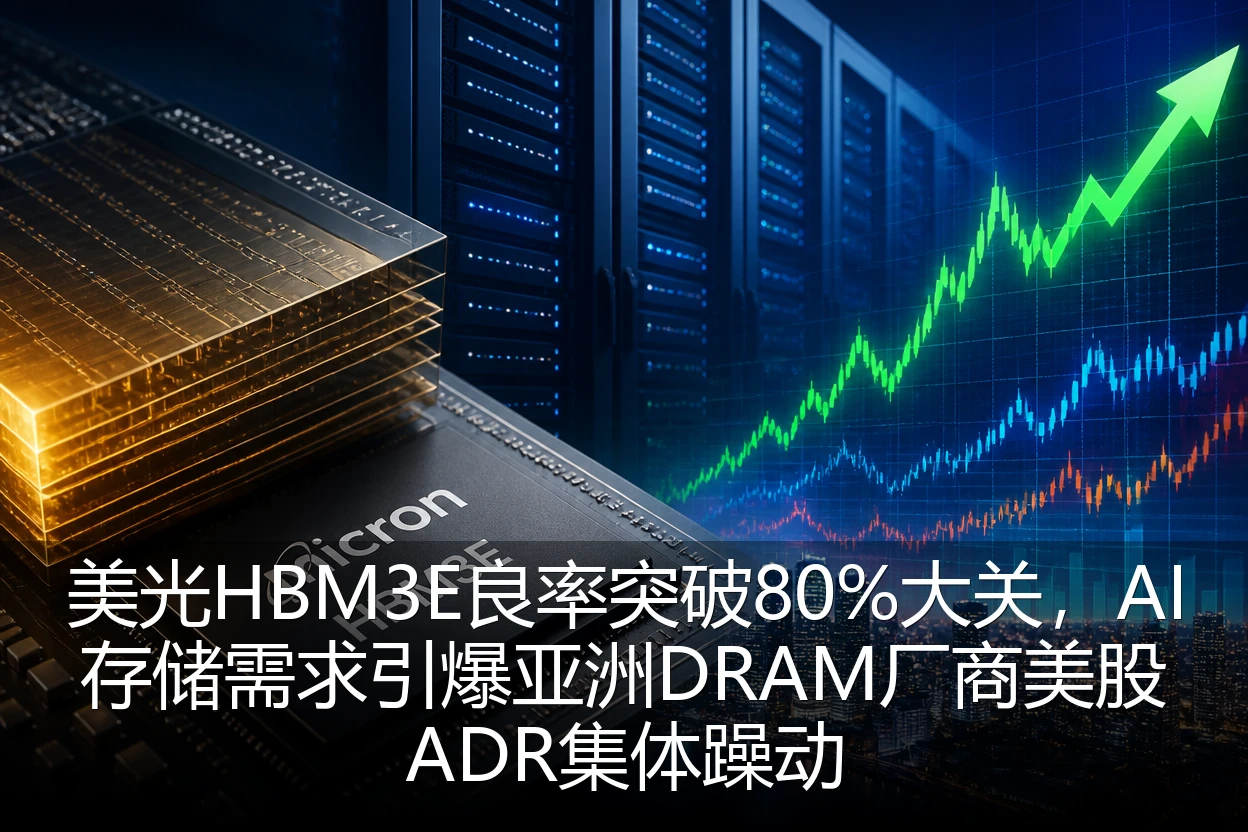 Optronics HBM3E Yield Breaks 80% Barrier, AI Storage Demand Ignites Asian DRAM Manufacturers, US ADRs Volatile