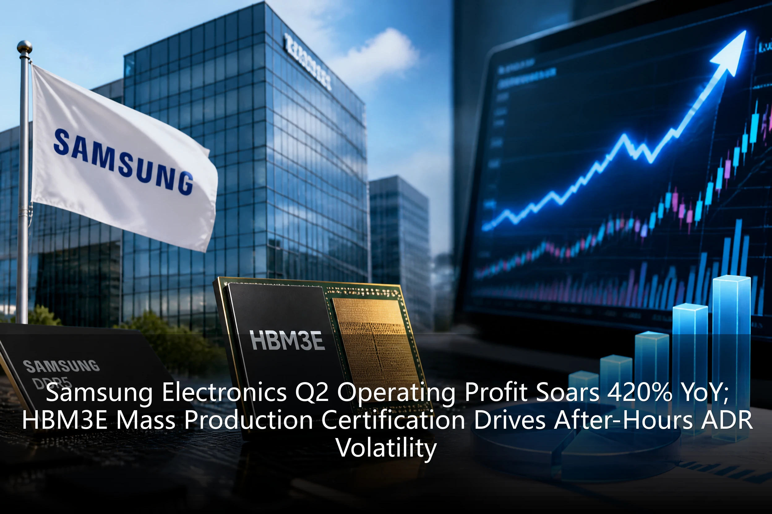 Samsung Electronics Q2 Operating Profit Soars 420% YoY; HBM3E Mass Production Certification Drives After-Hours ADR Volatility