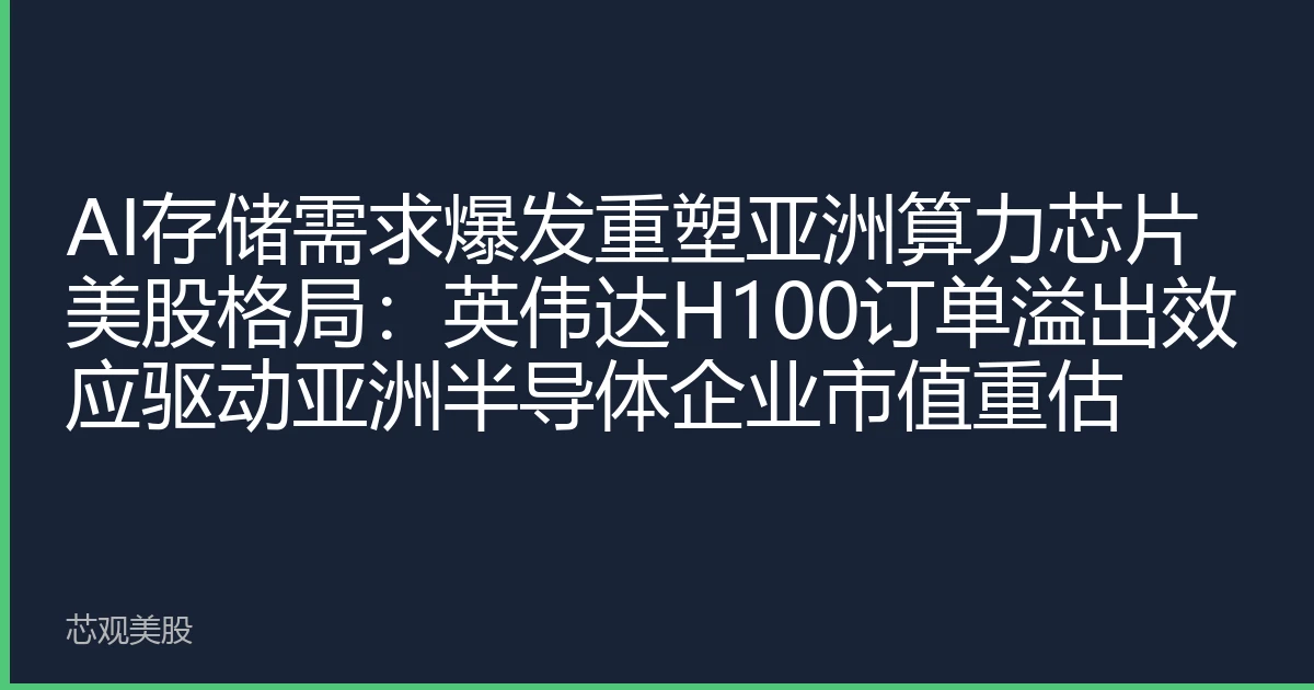 AI存储需求爆发重塑亚洲算力芯片美股格局：英伟达H100订单溢出效应驱动亚洲半导体企业市值重估