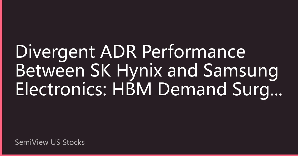 Divergent ADR Performance Between SK Hynix and Samsung Electronics: HBM Demand Surge and DRAM Cycle Inflection Point Reshape Asian Storage Chip Landscape