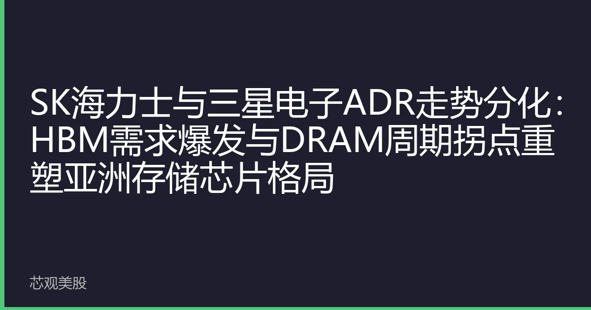 SK海力士与三星电子ADR走势分化：HBM需求爆发与DRAM周期拐点重塑亚洲存储芯片格局