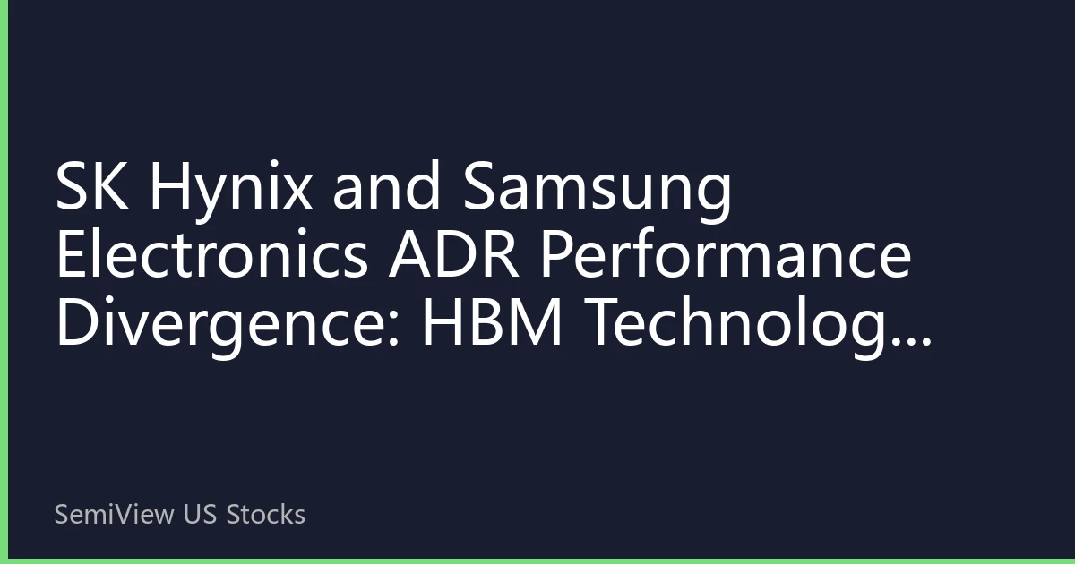 SK Hynix and Samsung Electronics ADR Performance Divergence: HBM Technology Breakthrough and DRAM Cycle Inflection Point Reshaping Asian Memory Chip Landscape
