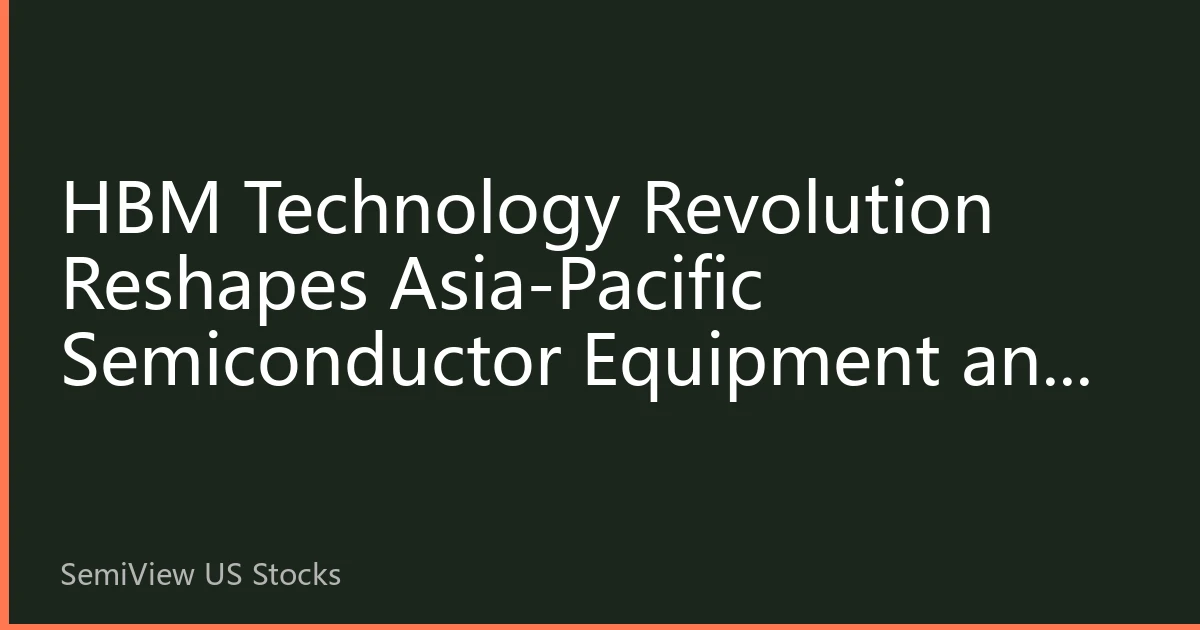 HBM Technology Revolution Reshapes Asia-Pacific Semiconductor Equipment and Materials Landscape: Industrial Logic Behind US Stock Leaders' Collective Strength
