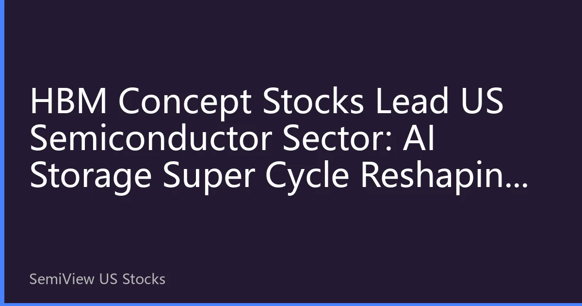 HBM Concept Stocks Lead US Semiconductor Sector: AI Storage Super Cycle Reshaping Asian Chip Company Valuation Landscape