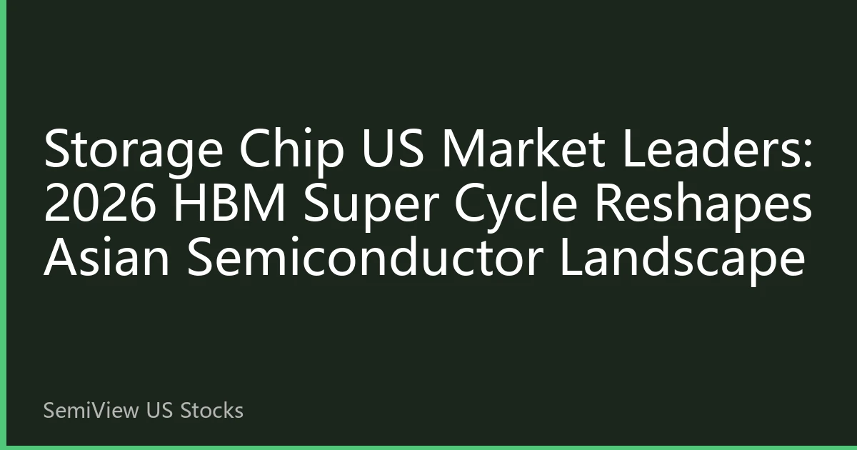 Storage Chip US Market Leaders: 2026 HBM Super Cycle Reshapes Asian Semiconductor Landscape