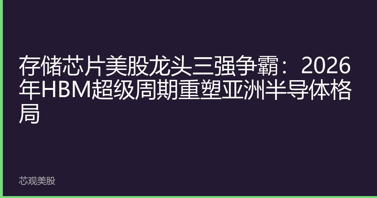 存储芯片美股龙头三强争霸：2026年HBM超级周期重塑亚洲半导体格局