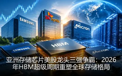 亚洲存储芯片美股龙头三强争霸：2026年HBM超级周期重塑全球存储格局