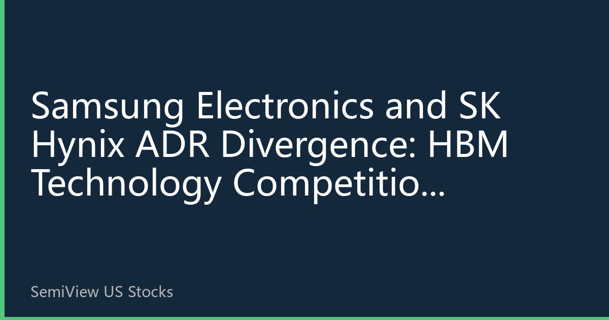 Samsung Electronics and SK Hynix ADR Divergence: HBM Technology Competition Reshapes Asian Memory Chip Landscape