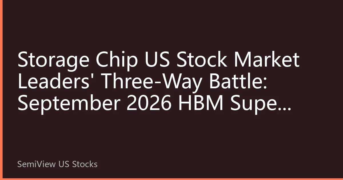 Storage Chip US Stock Market Leaders' Three-Way Battle: September 2026 HBM Super Cycle Reshapes Asian Semiconductor ADR New Landscape
