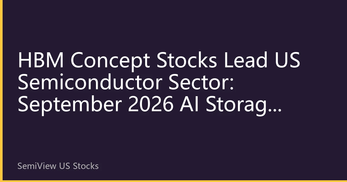 HBM Concept Stocks Lead US Semiconductor Sector: September 2026 AI Storage Super Cycle and New Opportunities in Asian Storage Chip ADRs