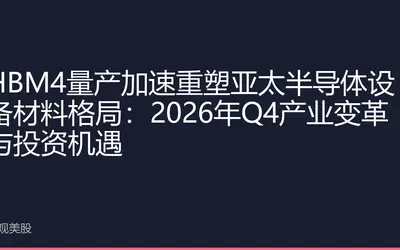 HBM4量产加速重塑亚太半导体设备材料格局：2026年Q4产业变革与投资机遇