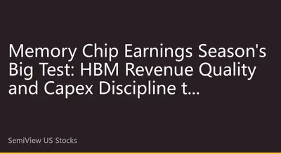 Memory Chip Earnings Season's Big Test: HBM Revenue Quality and Capex Discipline to Determine Valuation Trajectory of Asian ADRs