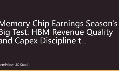 Memory Chip Earnings Season's Big Test: HBM Revenue Quality and Capex Discipline to Determine Valuation Trajectory of Asian ADRs